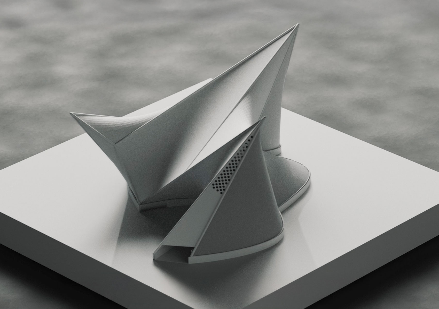 フィリップス・パビリオンをCGで再現した作品